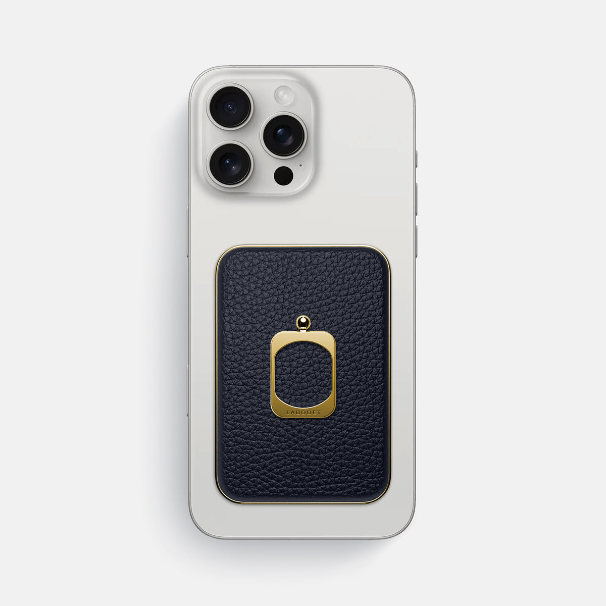 Marine iPhone 16 Pro Max MagSafe Ring Calf with Gold Metal -2 | Marine-Gold