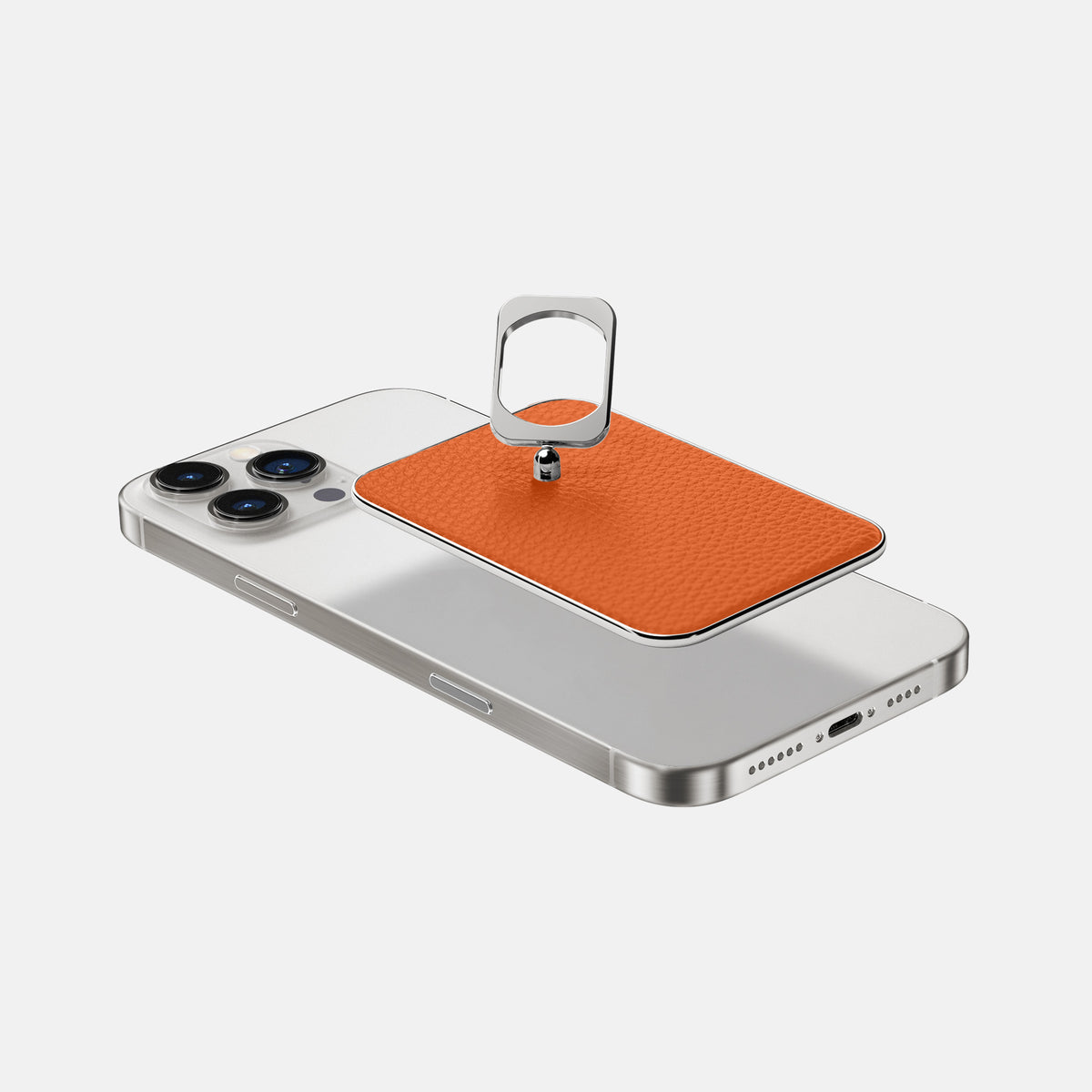 Orange iPhone 16 Pro Max MagSafe Ring Calf with Steel Metal -4 | Orange-Steel