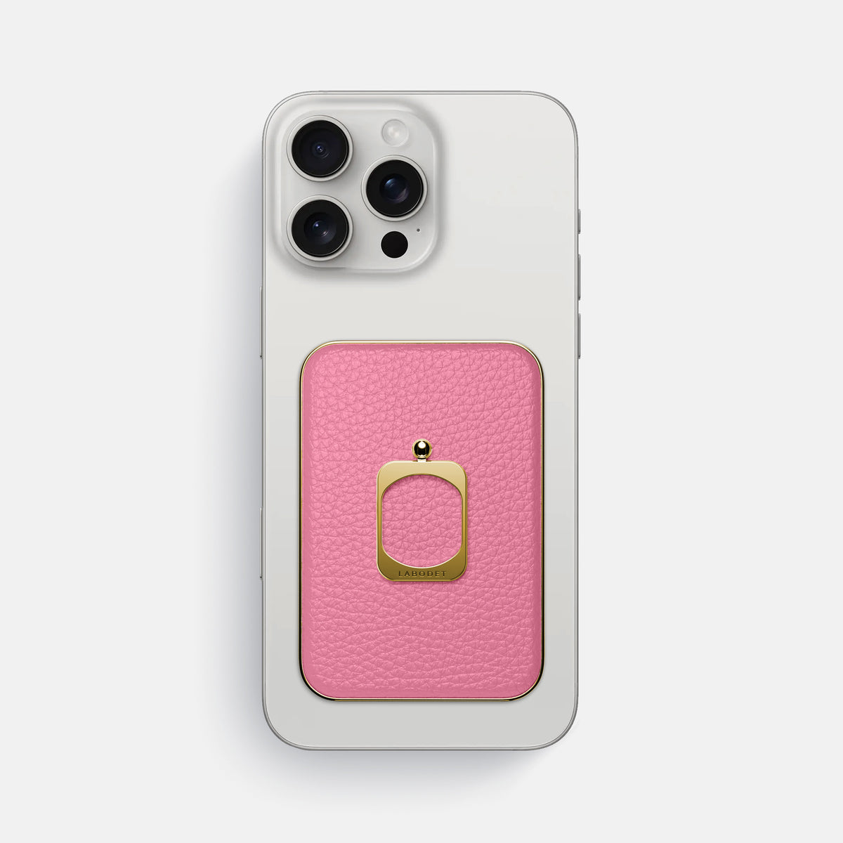 Pink iPhone 16 Pro Max MagSafe Ring Calf with Gold Metal -2 | Pink-Gold