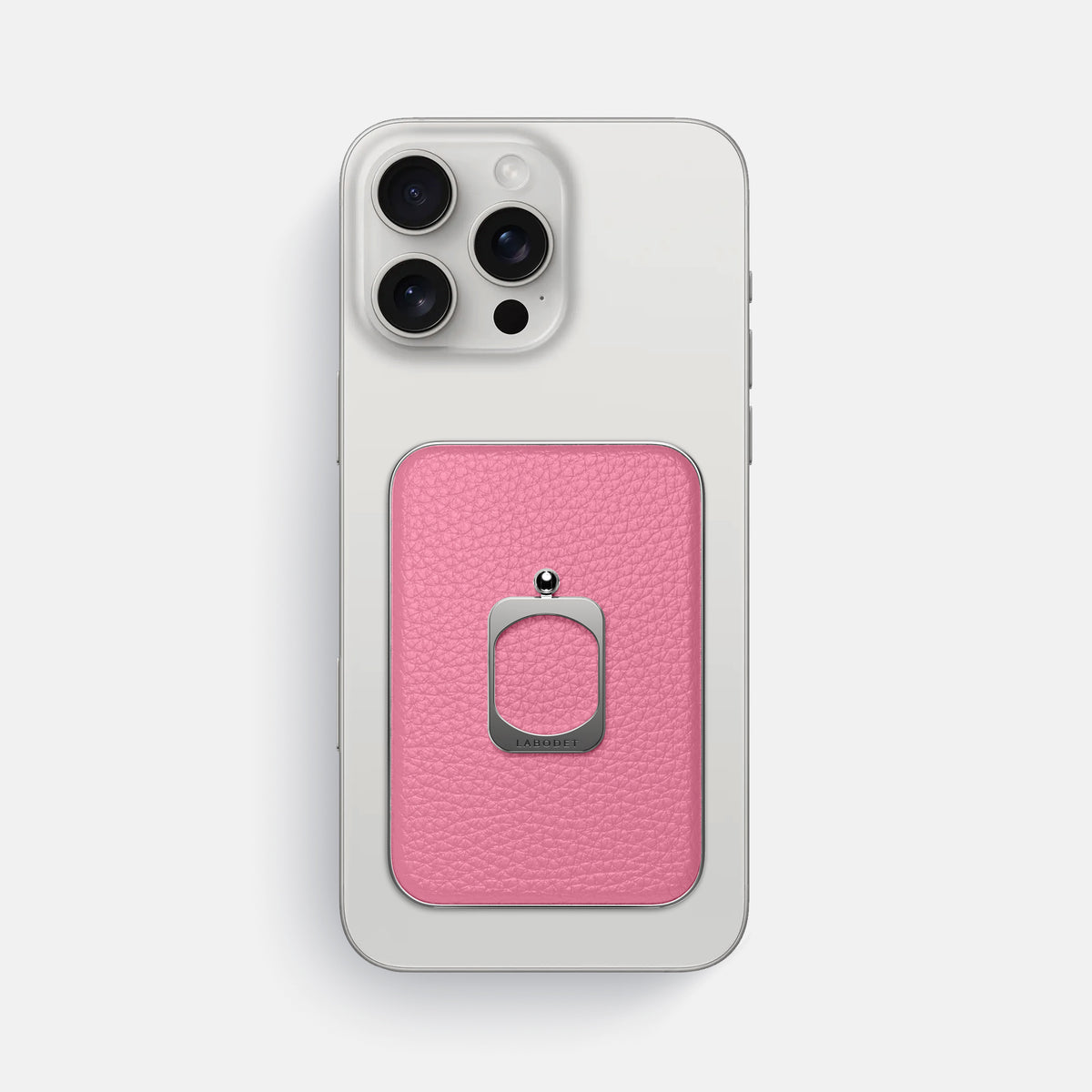 Pink iPhone 16 Pro Max MagSafe Ring Calf with Steel Metal -2 | Pink-Steel