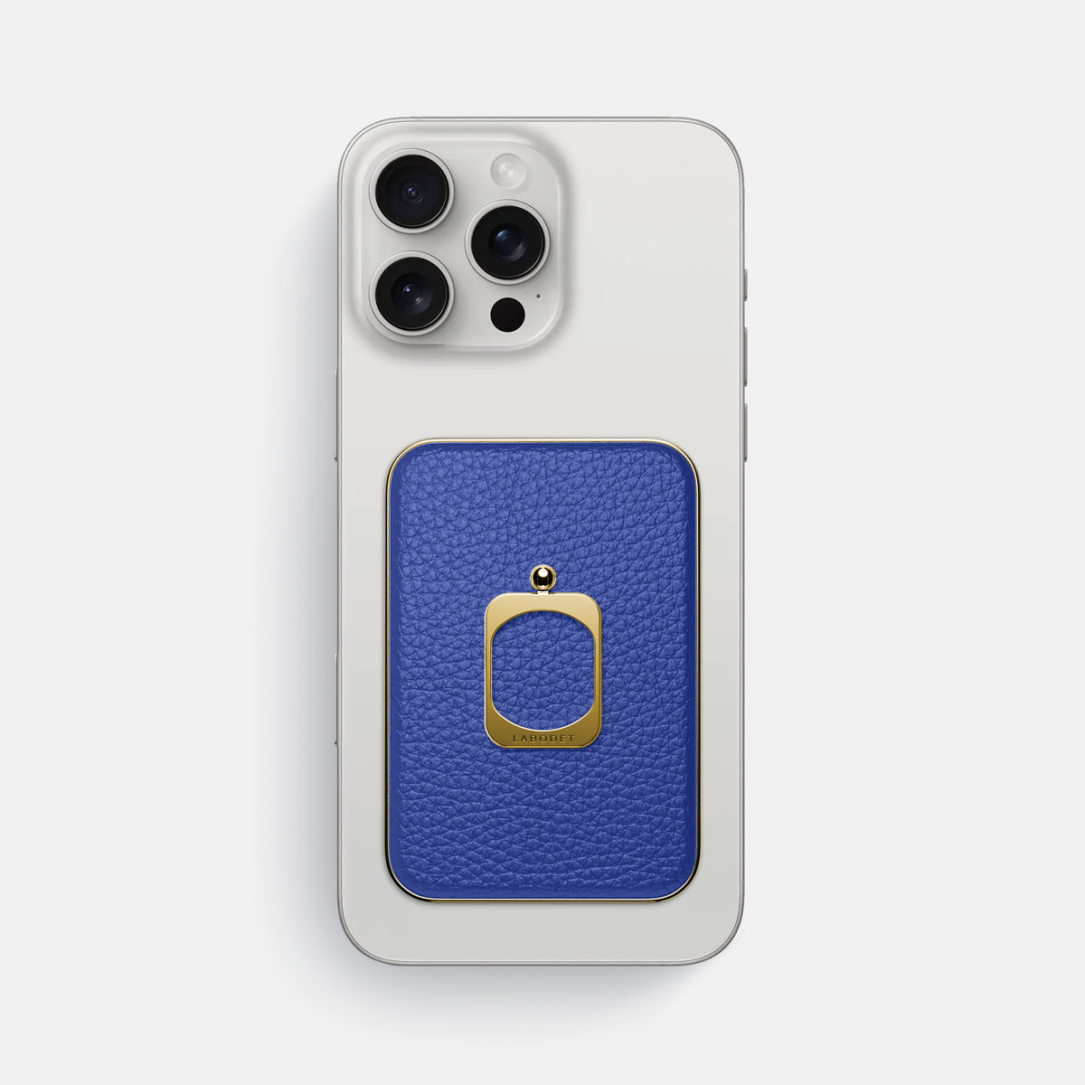 Royal Blue iPhone 16 Pro Max MagSafe Ring Calf with Gold Metal -2 | Royal-Blue-Gold