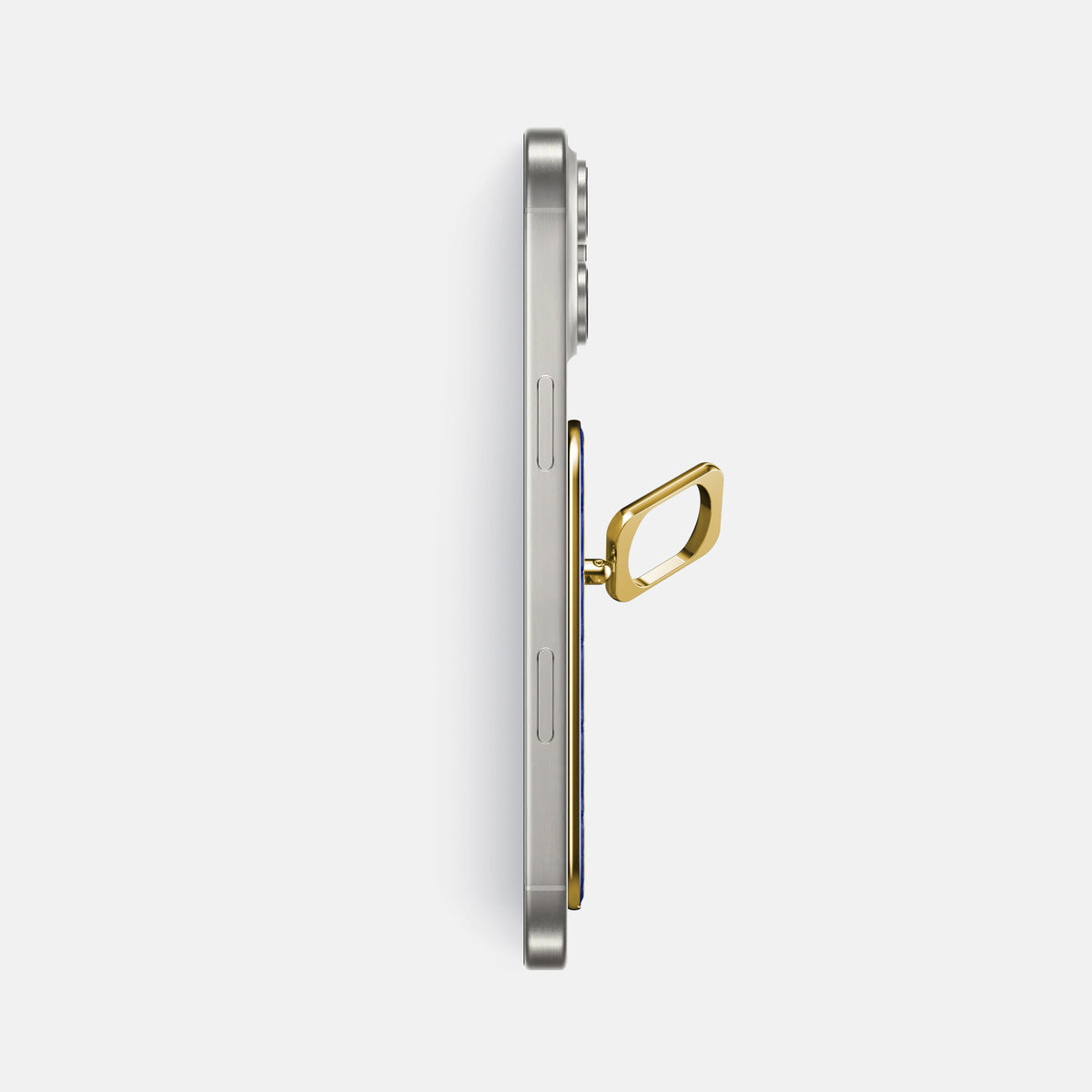 Royal Blue iPhone 16 Pro Max MagSafe Ring Calf with Gold Metal -3 | Royal-Blue-Gold