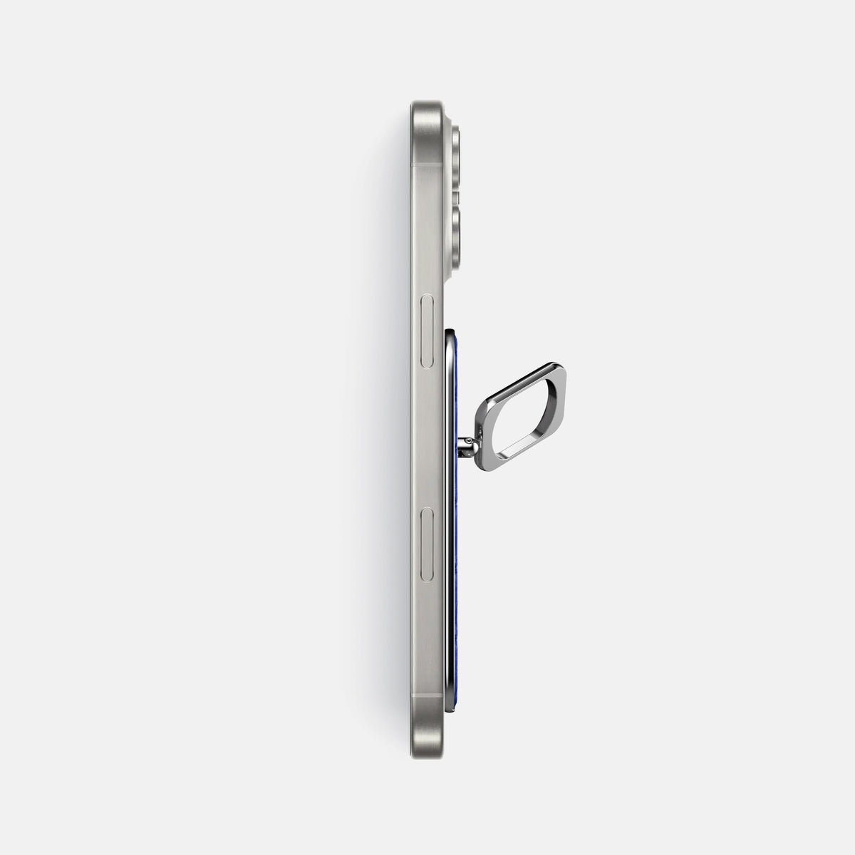 Royal Blue iPhone 16 Pro Max MagSafe Ring Calf with Steel Metal -3 | Royal-Blue-Steel