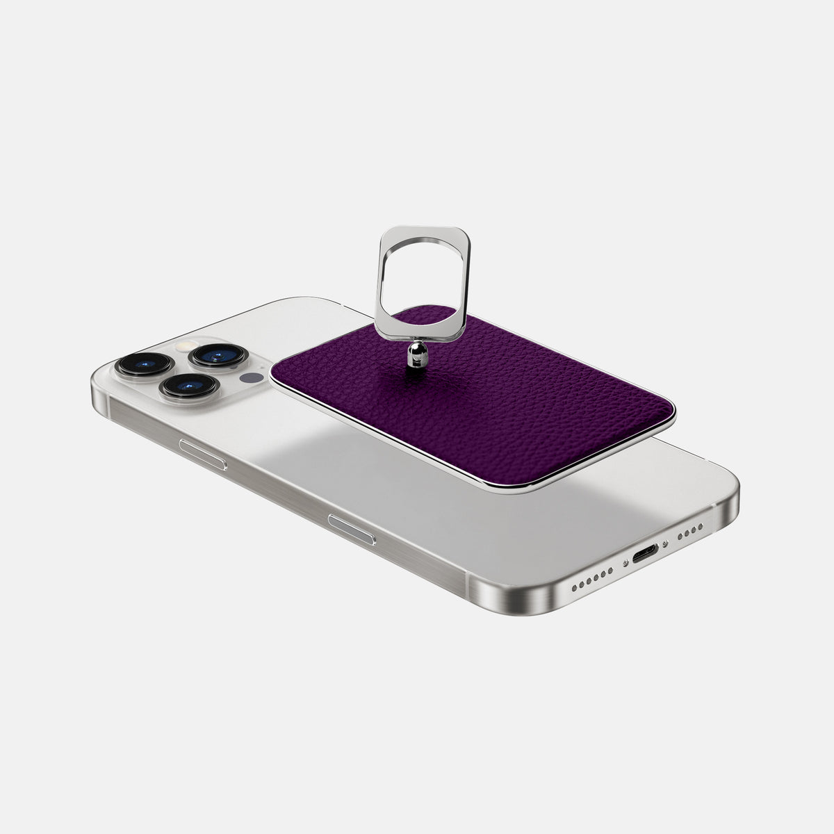 Violet iPhone 16 Pro Max MagSafe Ring Calf with Steel Metal -4 | Violet-Steel