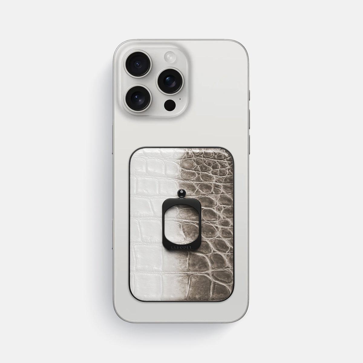 Dark iPhone 16 Pro Max MagSafe Ring Himalayan Crocodile with Black Metal -2 | Dark-Black