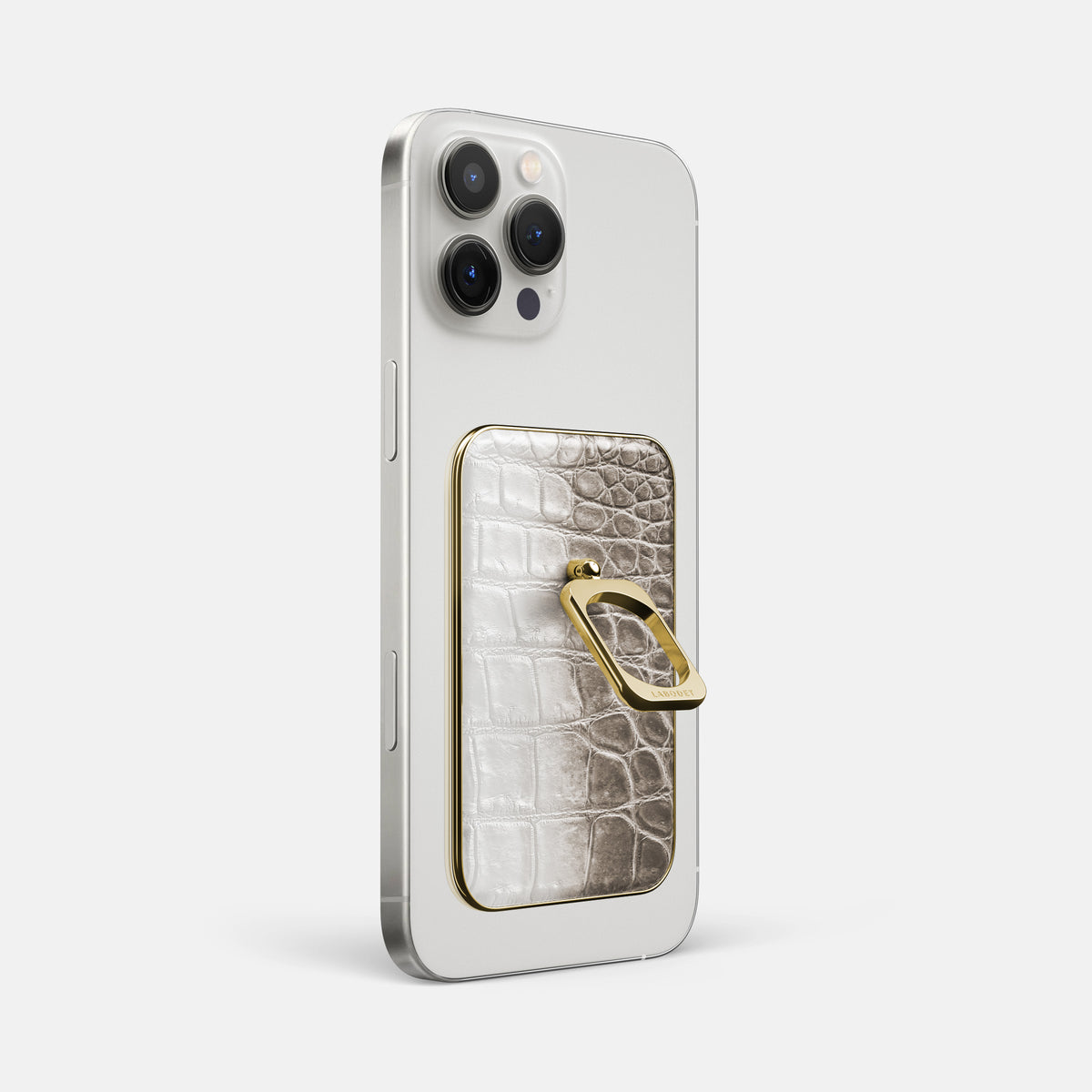 Dark iPhone 16 Pro Max MagSafe Ring Himalayan Crocodile with Gold Metal -1 | Dark-Gold