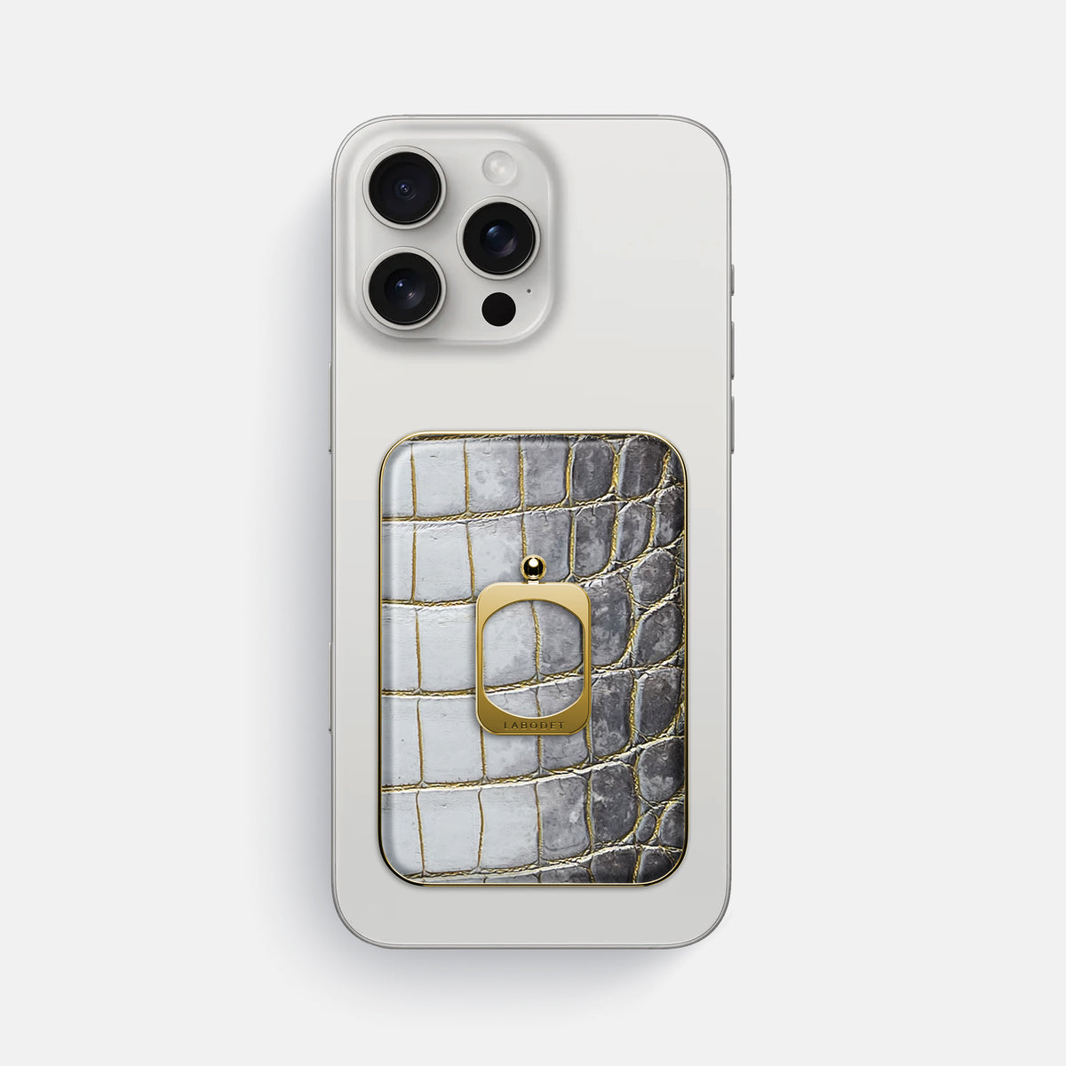 Gold iPhone 16 Pro Max MagSafe Ring Himalayan Crocodile with Gold Metal -2 | Gold-Gold