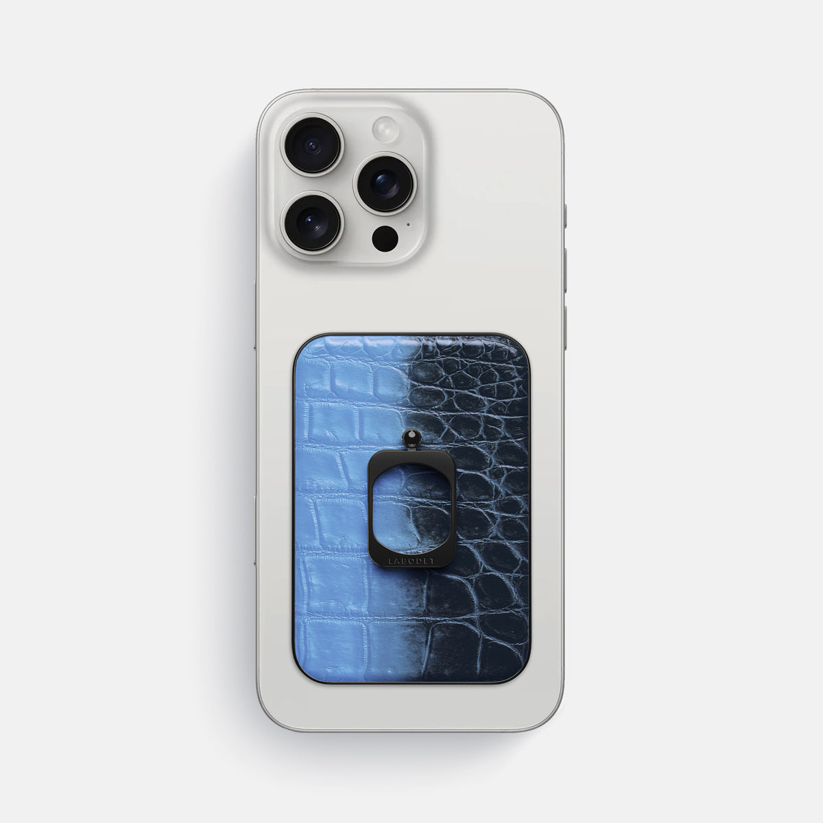 Lavender iPhone 16 Pro Max MagSafe Ring Himalayan Crocodile with Black Metal -2 | Lavender-Black