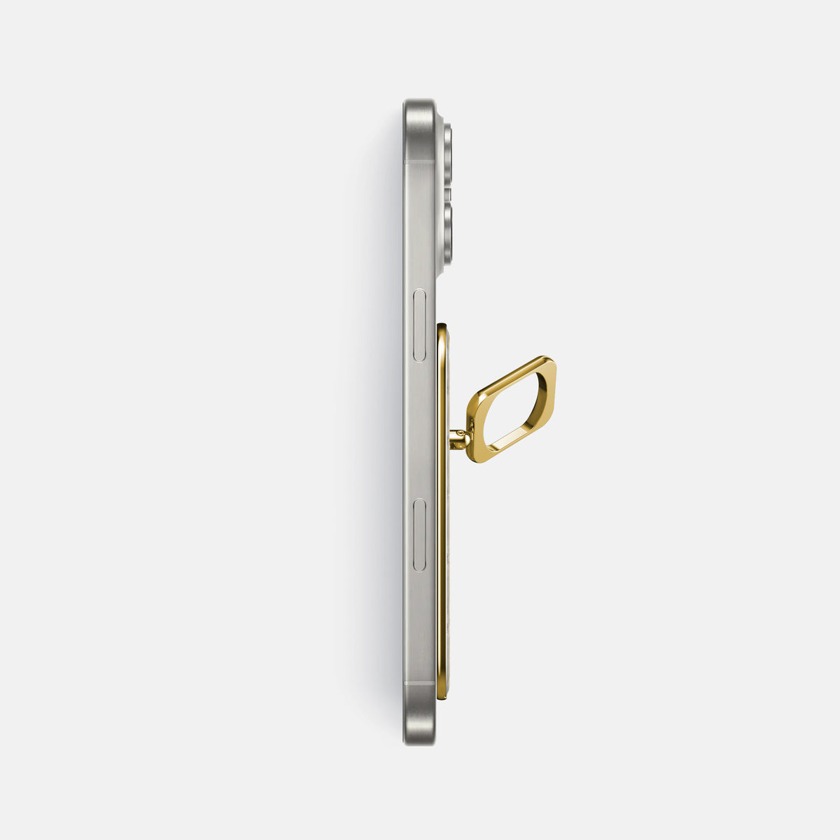 Grey iPhone 16 Pro Max MagSafe Ring Himalayan Crocodile with Gold Metal -3 | Grey-Gold