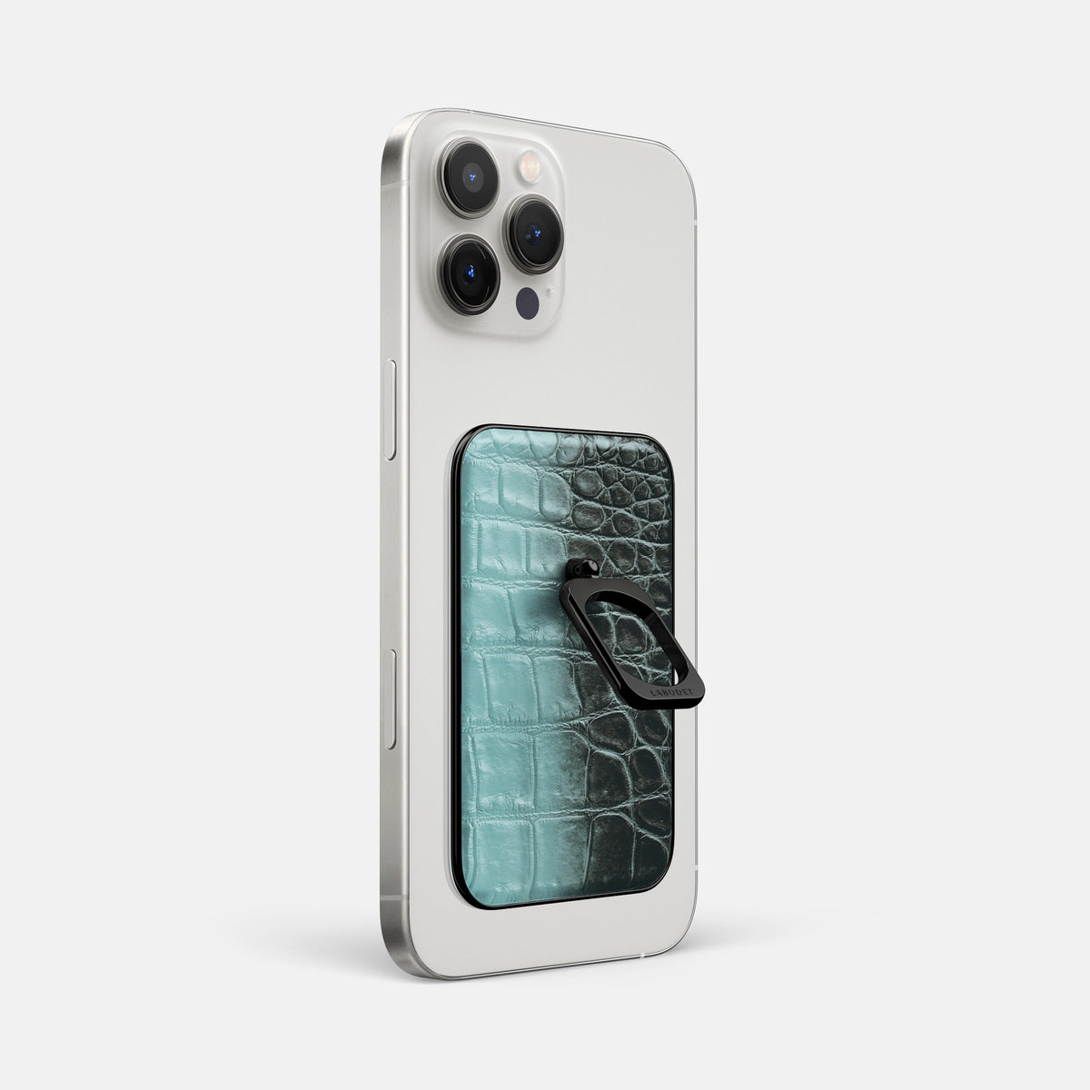 Light-Mint iPhone 16 Pro Max MagSafe Ring Himalayan Crocodile with Black Metal -1 | Light-Mint-Black