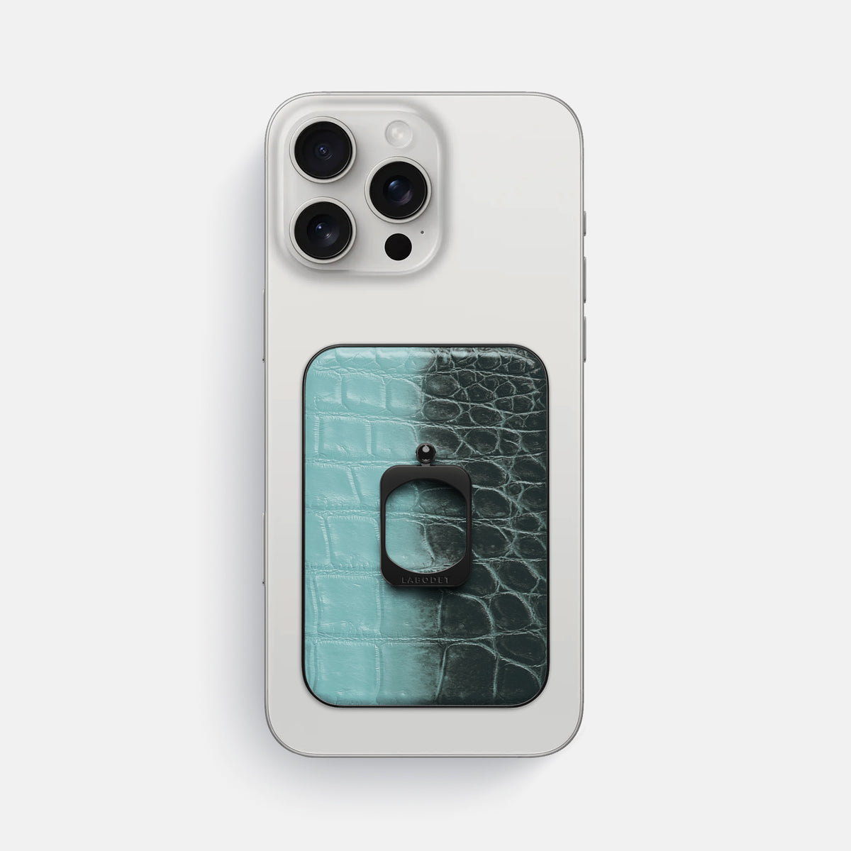 Light-Mint iPhone 16 Pro Max MagSafe Ring Himalayan Crocodile with Black Metal -2 | Light-Mint-Black