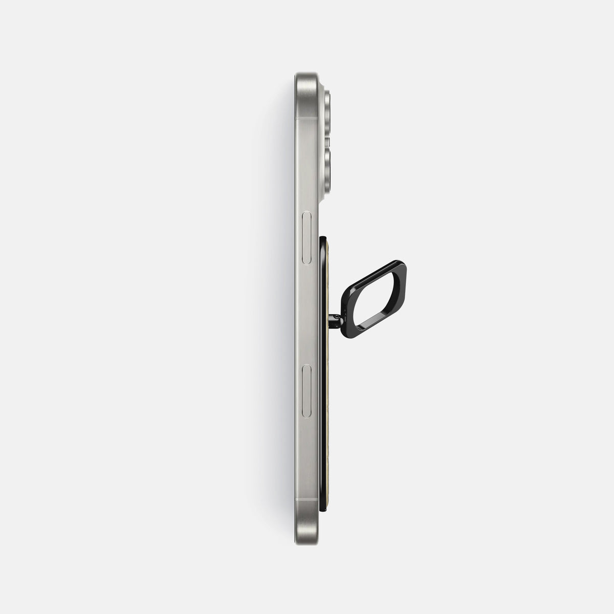 Natural iPhone 16 Pro Max MagSafe Ring Himalayan Crocodile with Black Metal -3 | Natural-Black