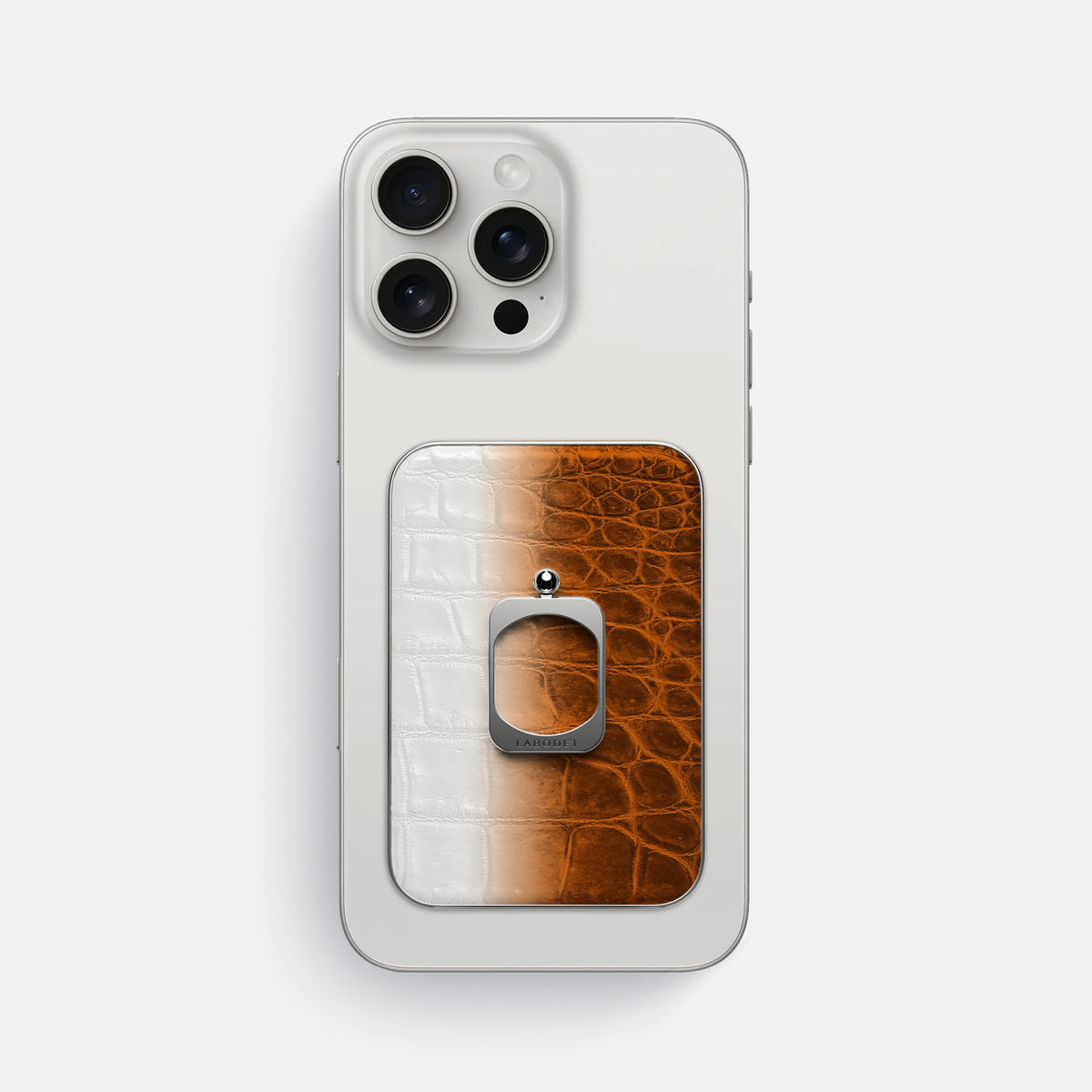 Orange iPhone 16 Pro Max MagSafe Ring Himalayan Crocodile with Steel Metal -2 | Orange-Steel
