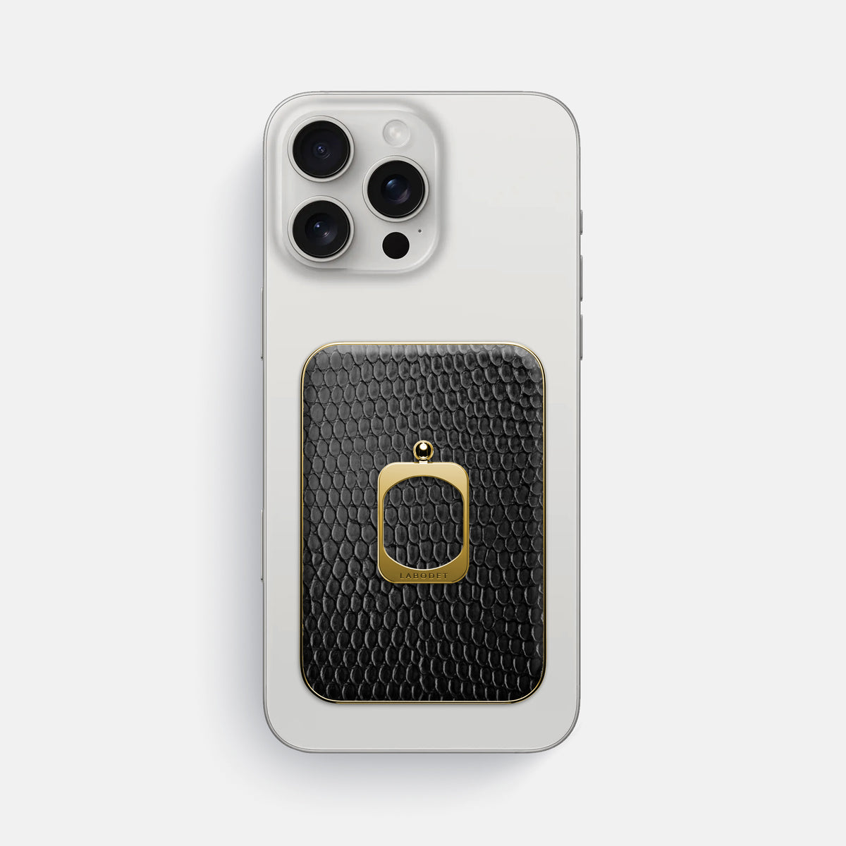 Black iPhone 16 Pro Max MagSafe Ring Lizard with Gold Metal -2 | Black-Gold