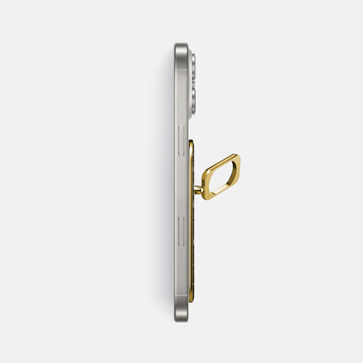Black iPhone 16 Pro Max MagSafe Ring Lizard with Gold Metal -3 | Black-Gold