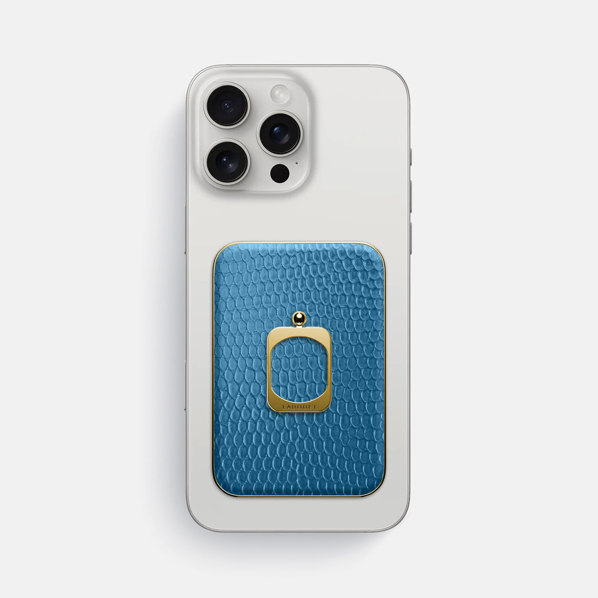 Blue iPhone 16 Pro Max MagSafe Ring Lizard with Gold Metal -2 | Blue-Gold