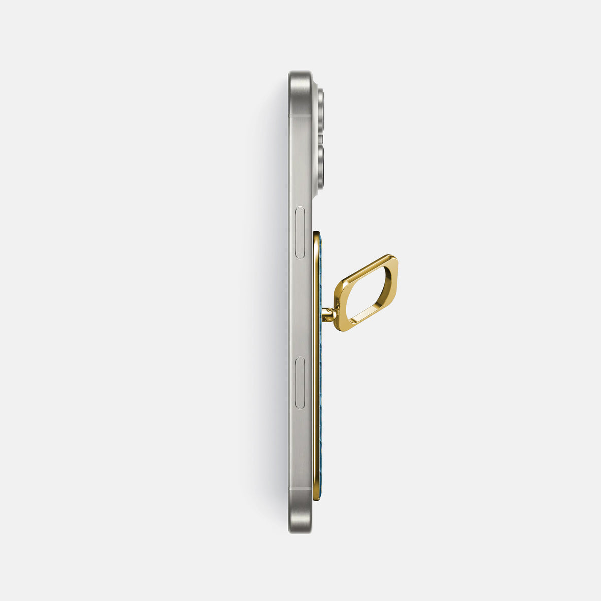 Blue iPhone 16 Pro Max MagSafe Ring Lizard with Gold Metal -3 | Blue-Gold