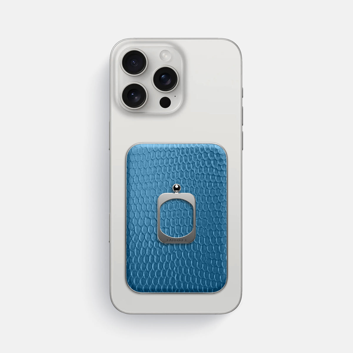 Blue iPhone 16 Pro Max MagSafe Ring Lizard with Steel Metal -2 | Blue-Steel