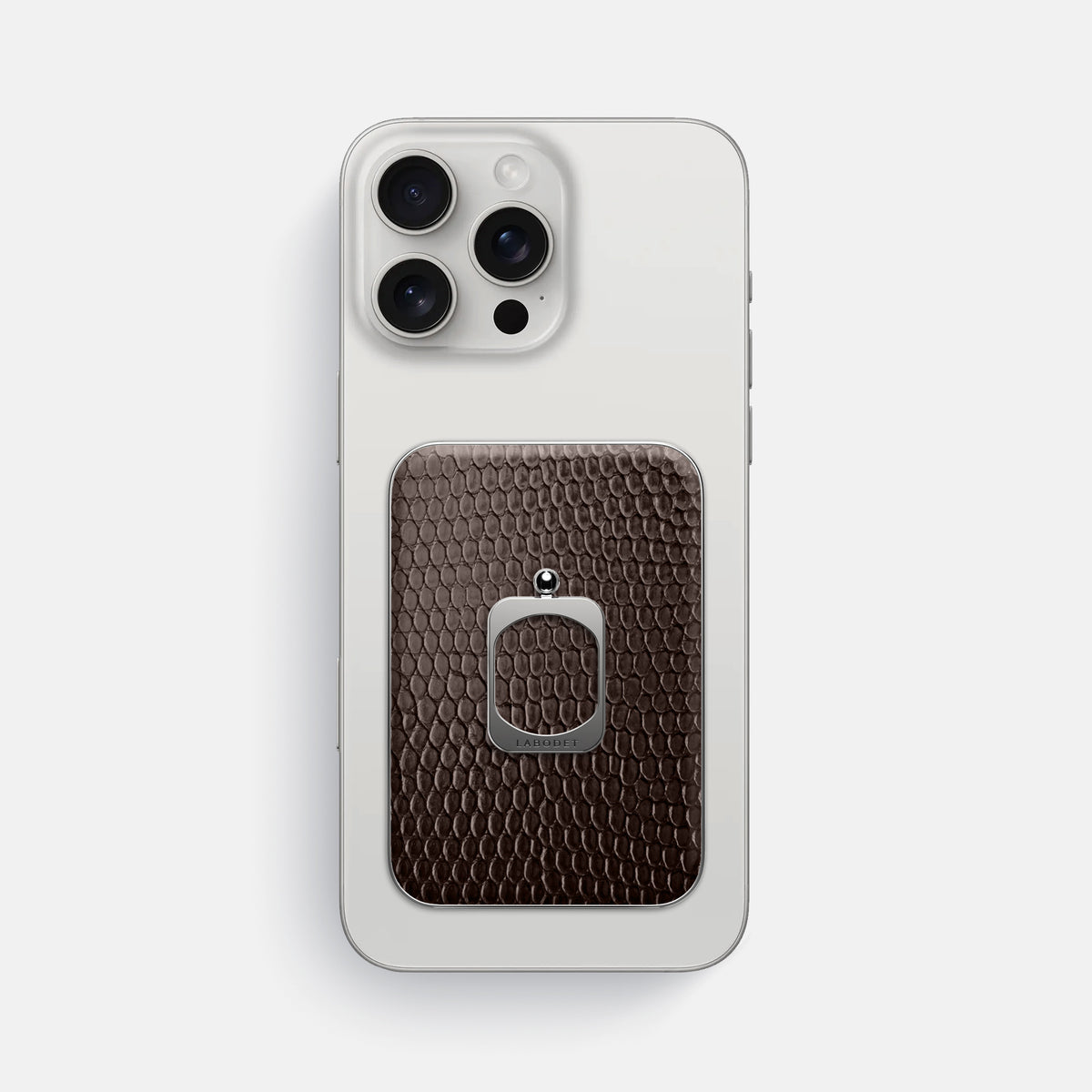 Brown iPhone 16 Pro Max MagSafe Ring Lizard with Steel Metal -2 | Brown-Steel