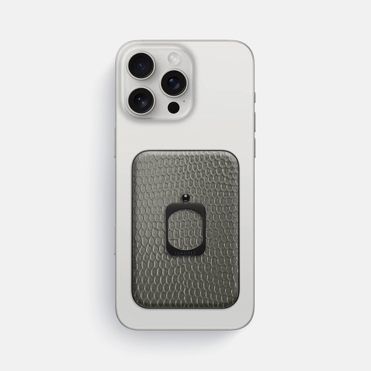 Grey iPhone 16 Pro Max MagSafe Ring Lizard with Black Metal -2 | Grey-Black