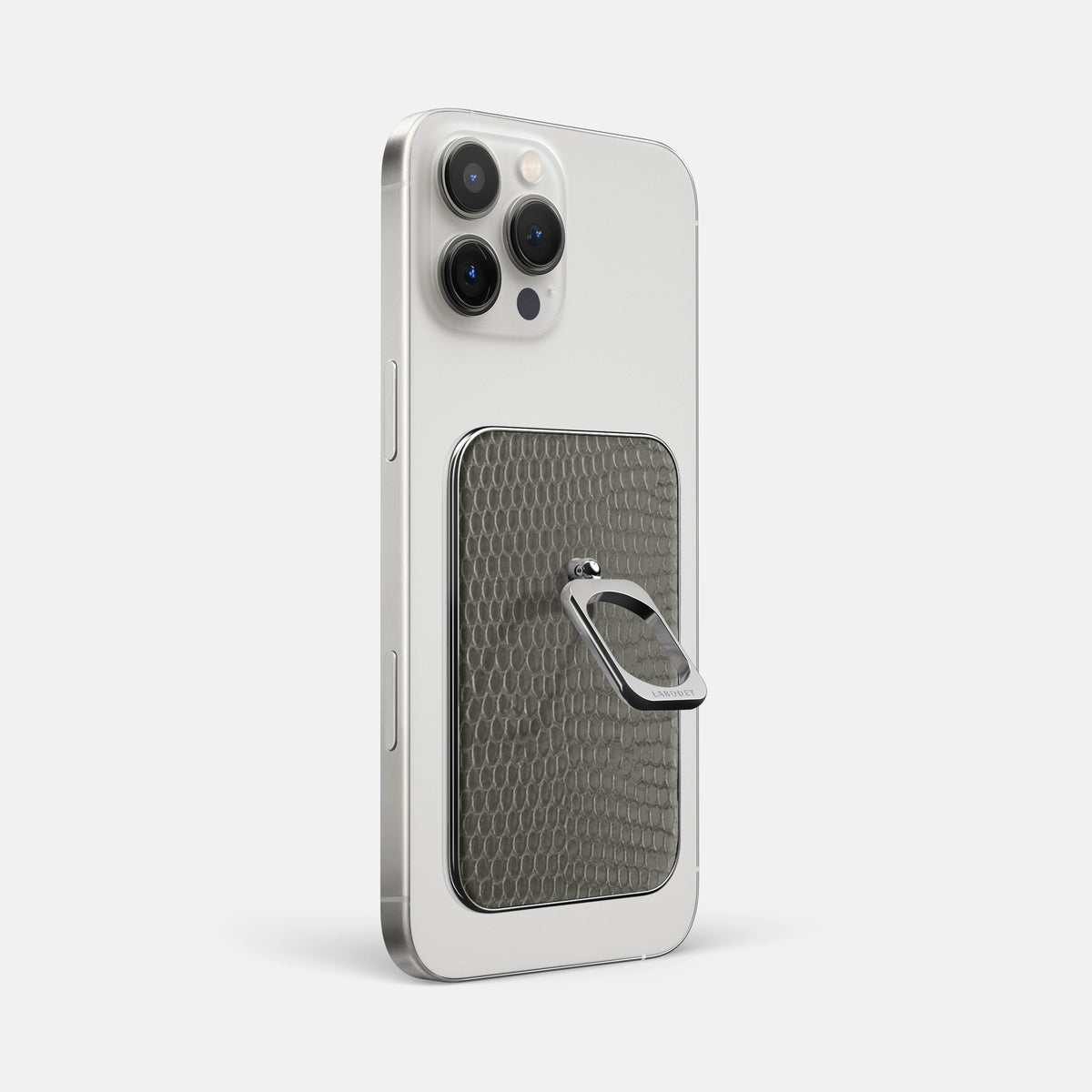 Grey iPhone 16 Pro Max MagSafe Ring Lizard with Steel Metal -1 | Grey-Steel
