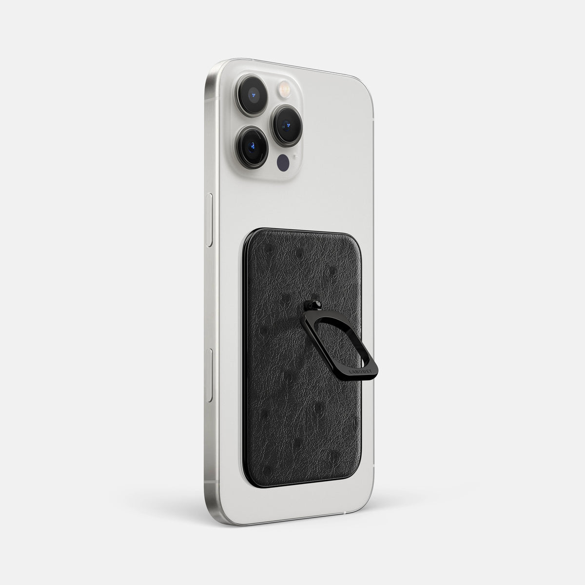 Black iPhone 16 Pro Max MagSafe Ring Ostrich with Black Metal -1 | Black-Black
