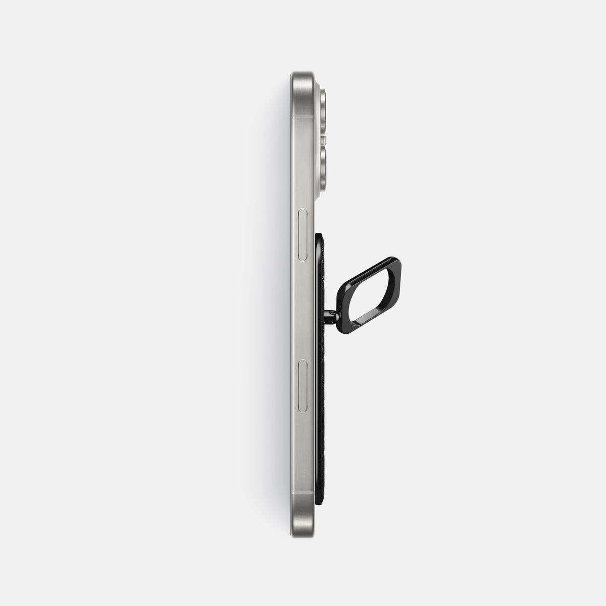 Black iPhone 16 Pro Max MagSafe Ring Ostrich with Black Metal -3 | Black-Black
