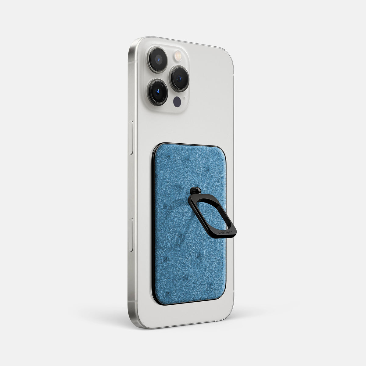 Blue-Jeans iPhone 16 Pro Max MagSafe Ring Ostrich with Black Metal -1 | Blue-Jeans-Black