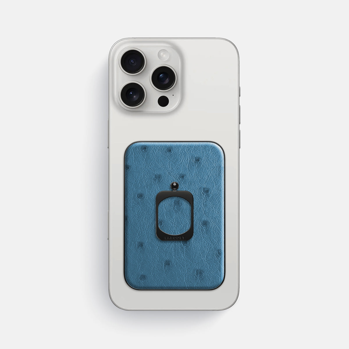 Blue-Jeans iPhone 16 Pro Max MagSafe Ring Ostrich with Black Metal -2 | Blue-Jeans-Black