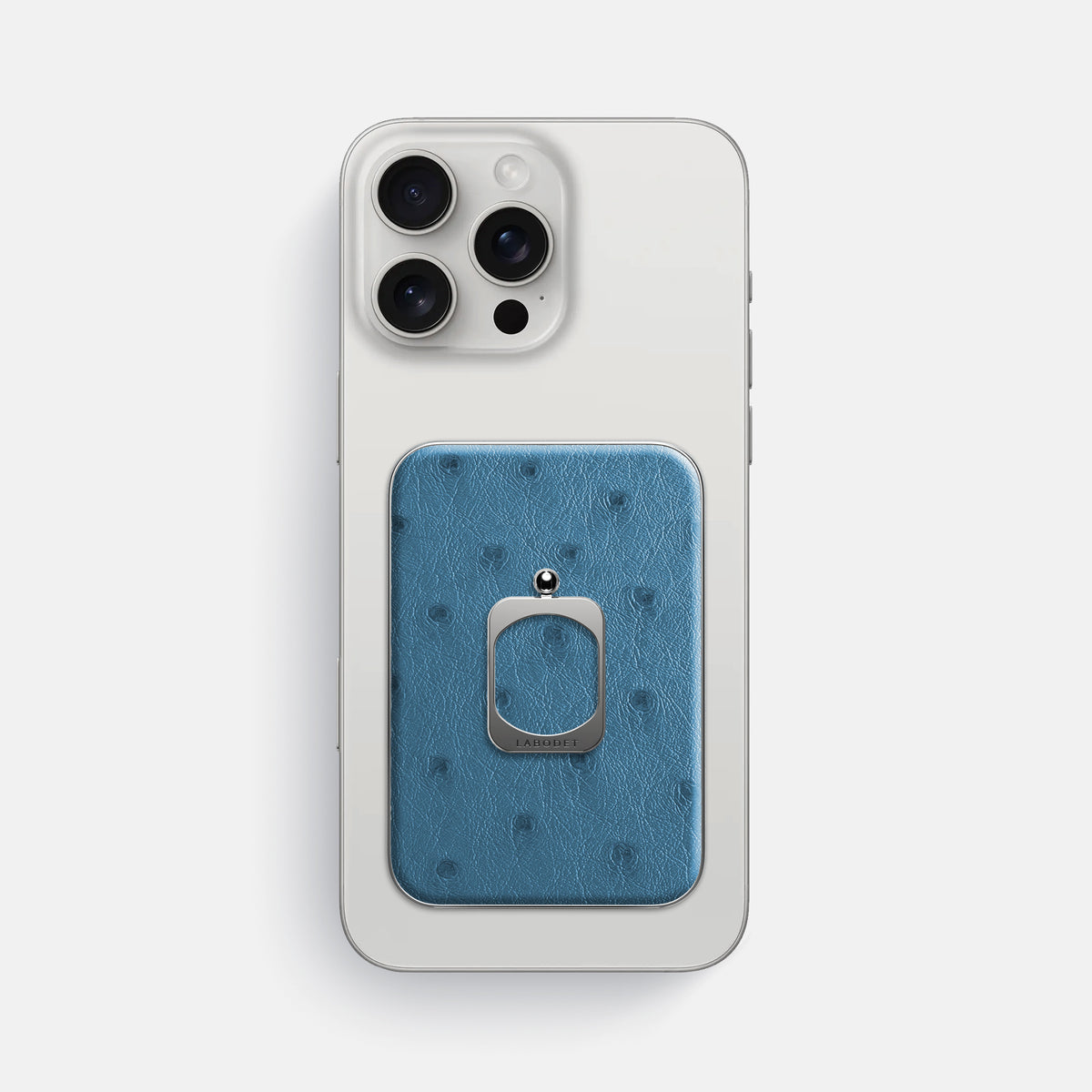 Blue-Jeans iPhone 16 Pro Max MagSafe Ring Ostrich with Steel Metal -2 | Blue-Jeans-Steel