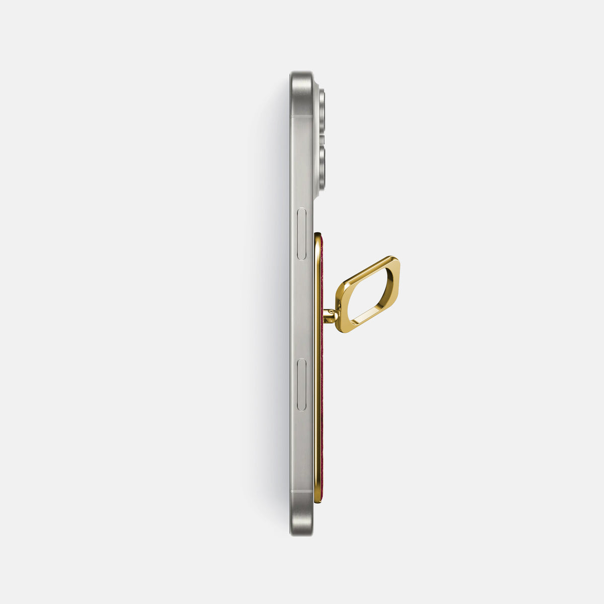 Bordeaux iPhone 16 Pro Max MagSafe Ring Ostrich with Gold Metal -3 | Bordeaux-Gold