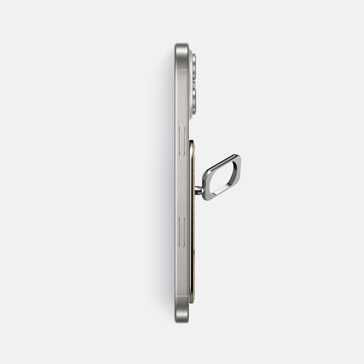 Desert-Sand iPhone 16 Pro Max MagSafe Ring Ostrich with Steel Metal -3 | Desert-Sand-Steel