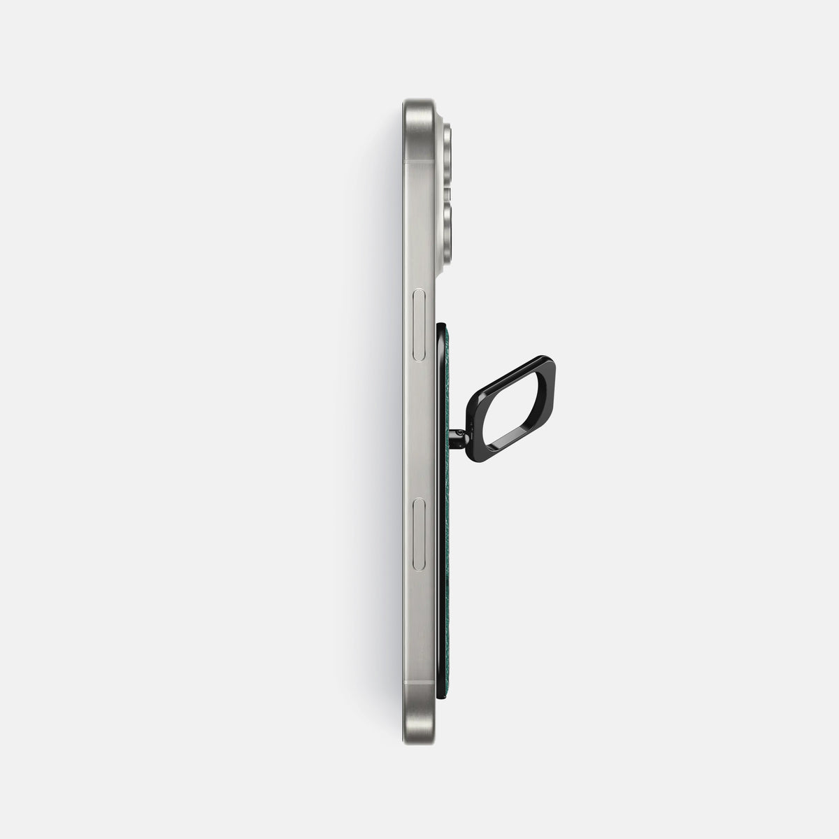 Forest-Green iPhone 16 Pro Max MagSafe Ring Ostrich with Black Metal -3 | Forest-Green-Black