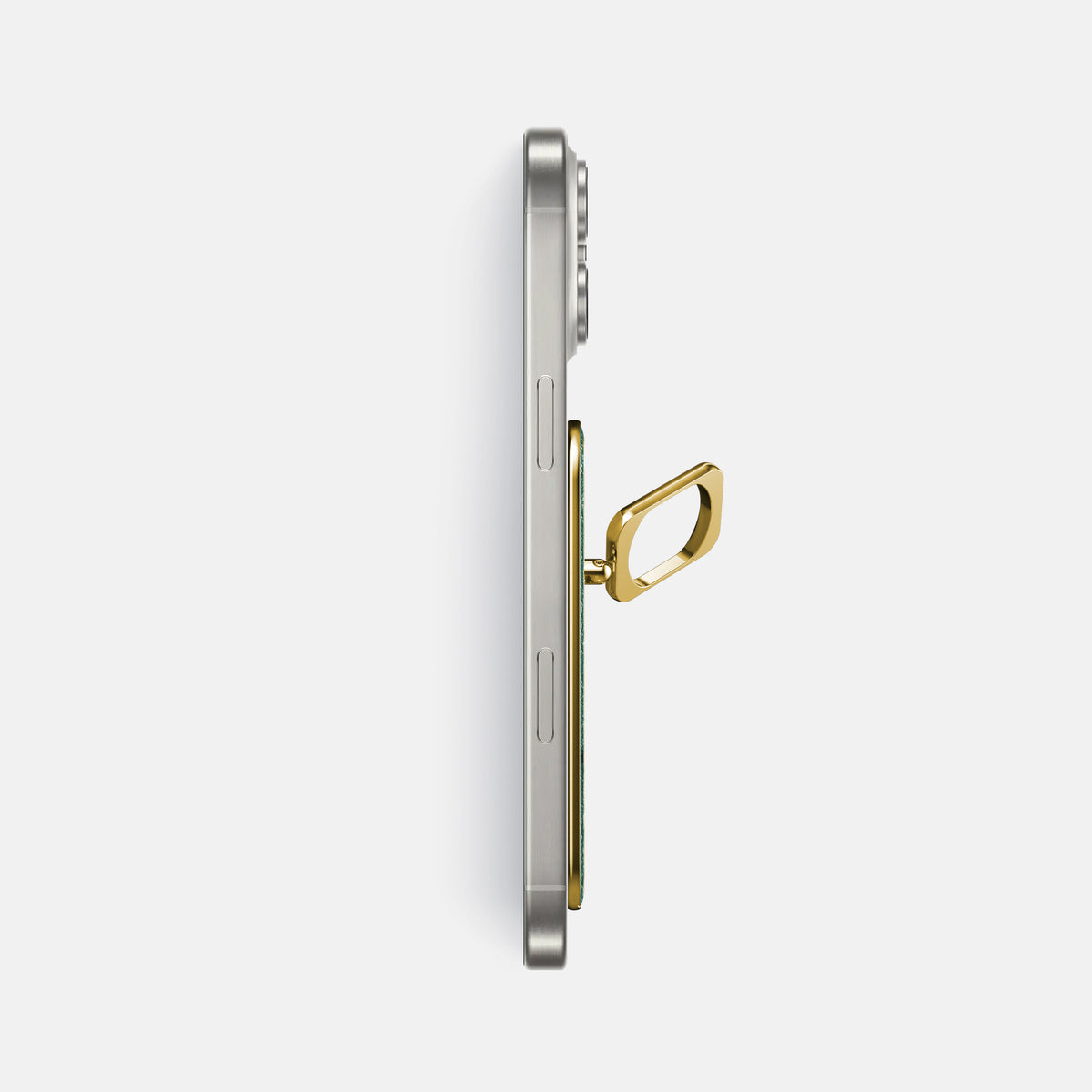 Forest-Green iPhone 16 Pro Max MagSafe Ring Ostrich with Gold Metal -3 | Forest-Green-Gold