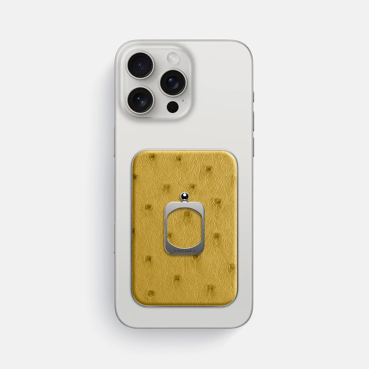 Gold iPhone 16 Pro Max MagSafe Ring Ostrich with Steel Metal -2 | Gold-Steel