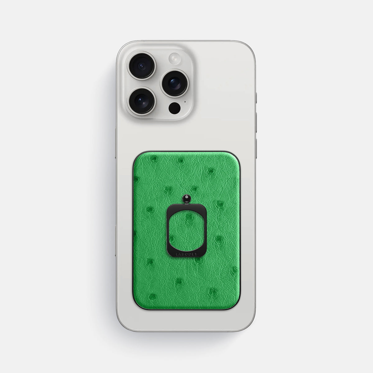 Kentucky Green iPhone 16 Pro Max MagSafe Ring Ostrich with Black Metal -2 | Kentucky-Green-Black
