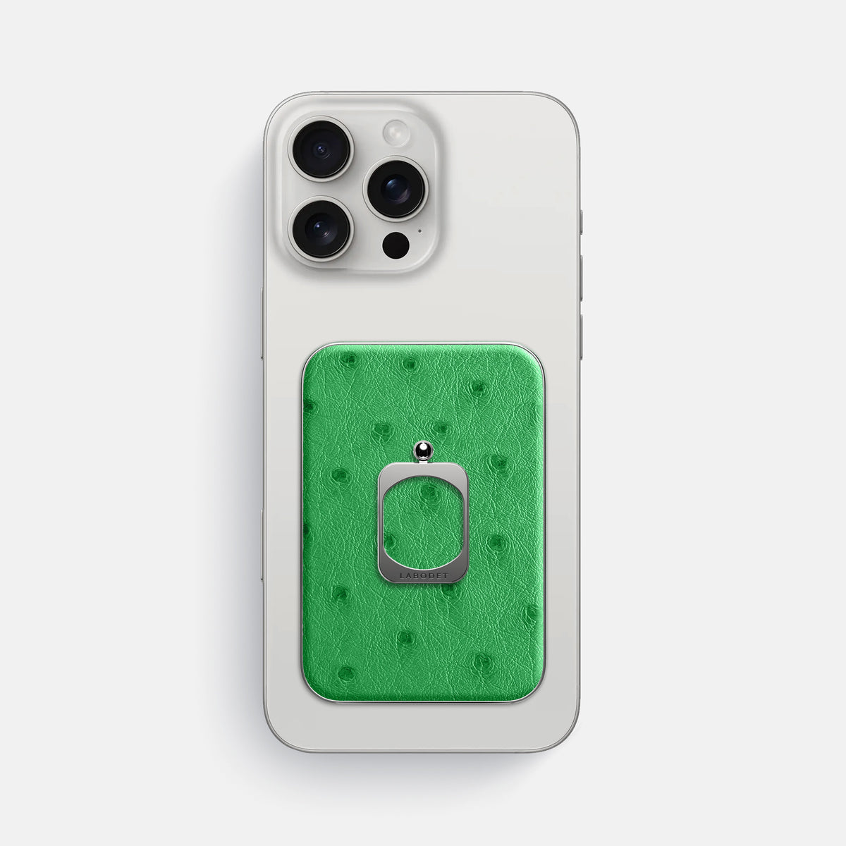 Kentucky Green iPhone 16 Pro Max MagSafe Ring Ostrich with Steel Metal -2 | Kentucky-Green-Steel