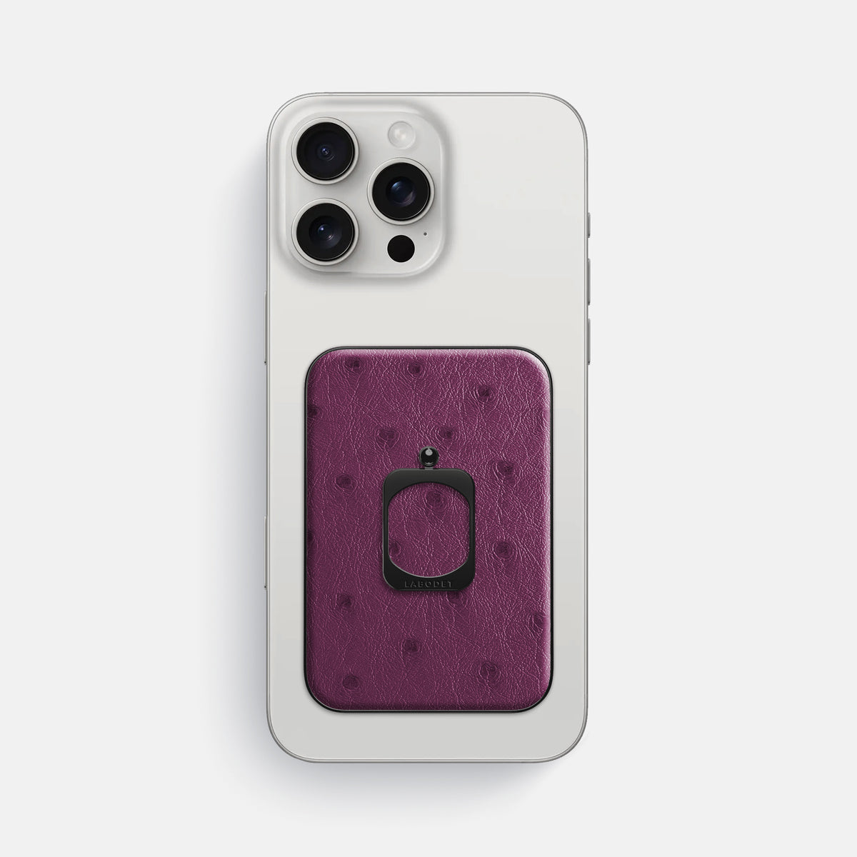 Purple iPhone 16 Pro Max MagSafe Ring Ostrich with Black Metal -2 | Purple-Black
