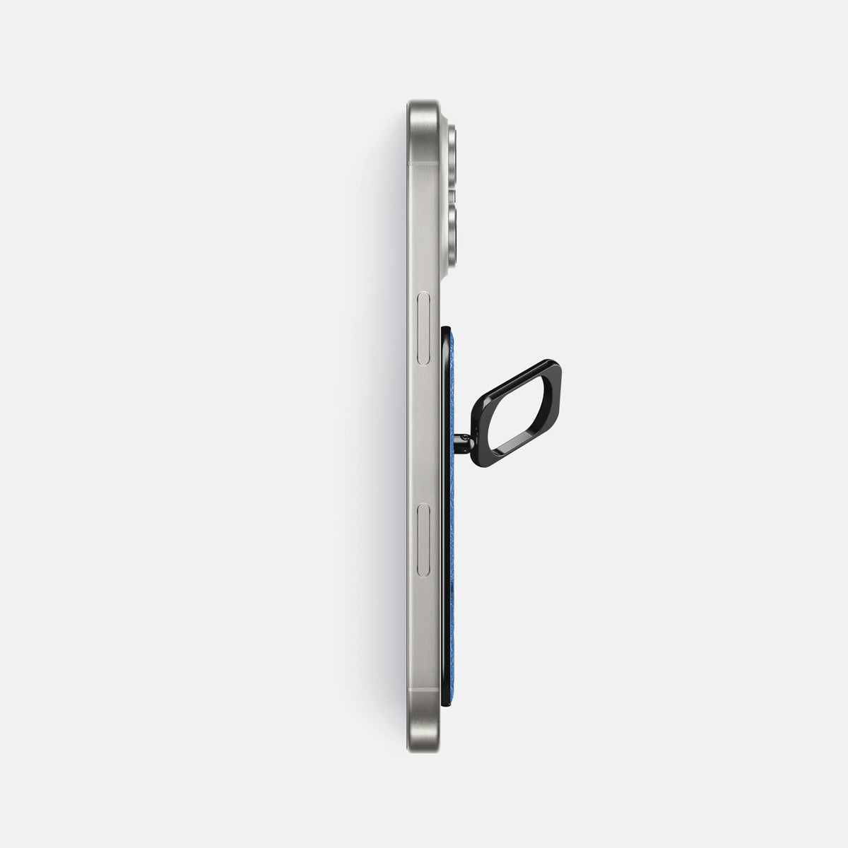 Royal-Blue iPhone 16 Pro Max MagSafe Ring Ostrich with Black Metal -3 | Royal-Blue-Black