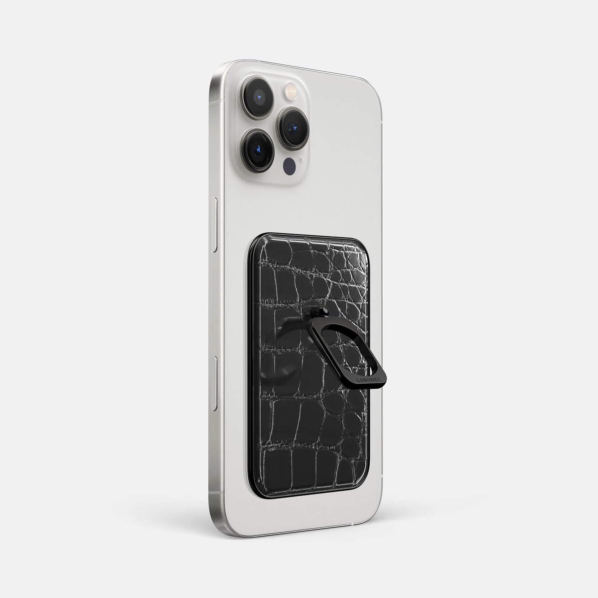 Havana-Black iPhone 16 Pro Max Magsafe Ring Patina Alligator with Black Metal -1 | Havana-Black-Black