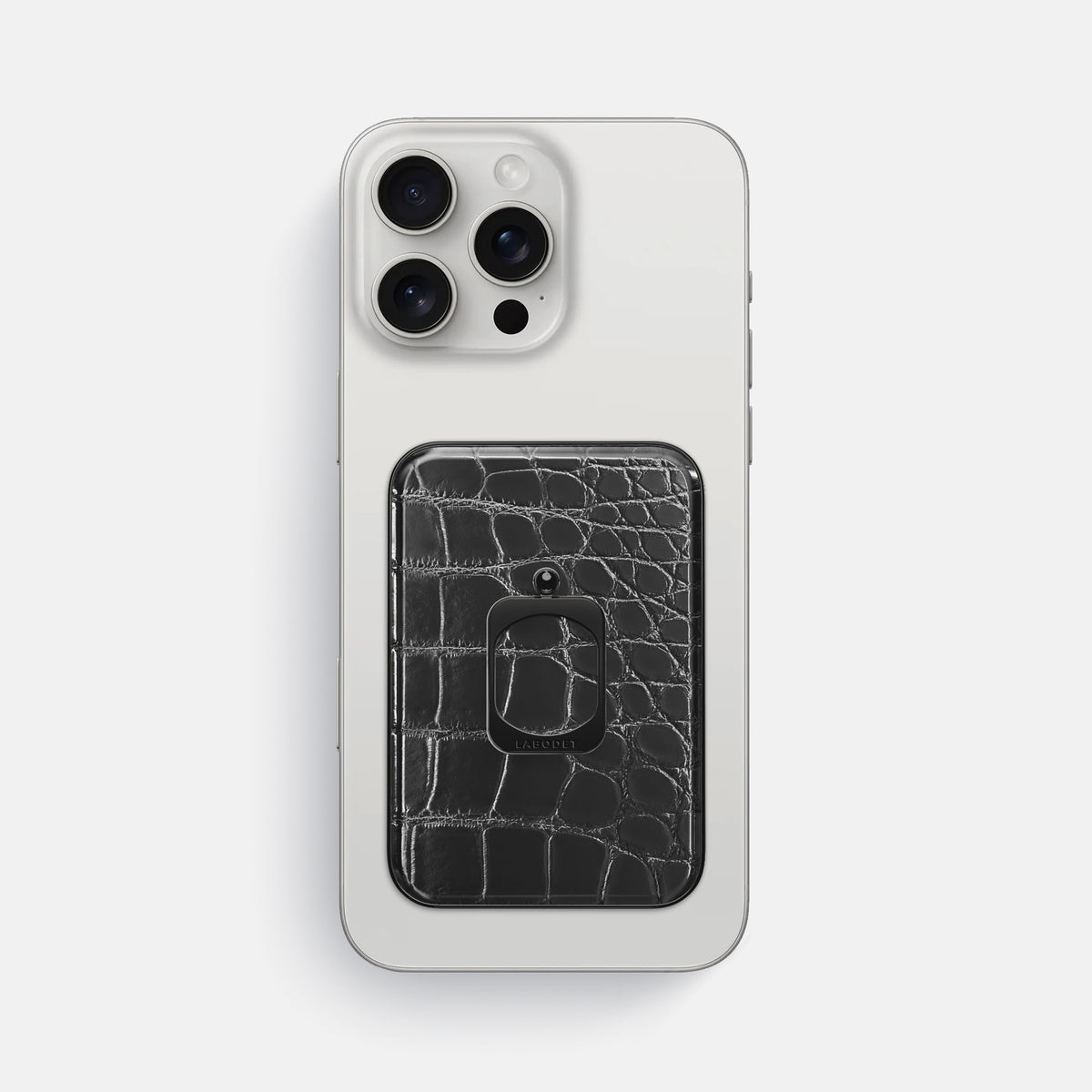 Havana-Black iPhone 16 Pro Max Magsafe Ring Patina Alligator with Black Metal -2 | Havana-Black-Black