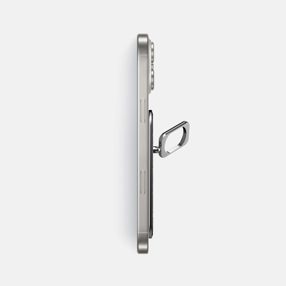 Black iPhone 16 Pro Max Magsafe Ring Porosus Crocodile with Steel Metal -3 | Black-Steel