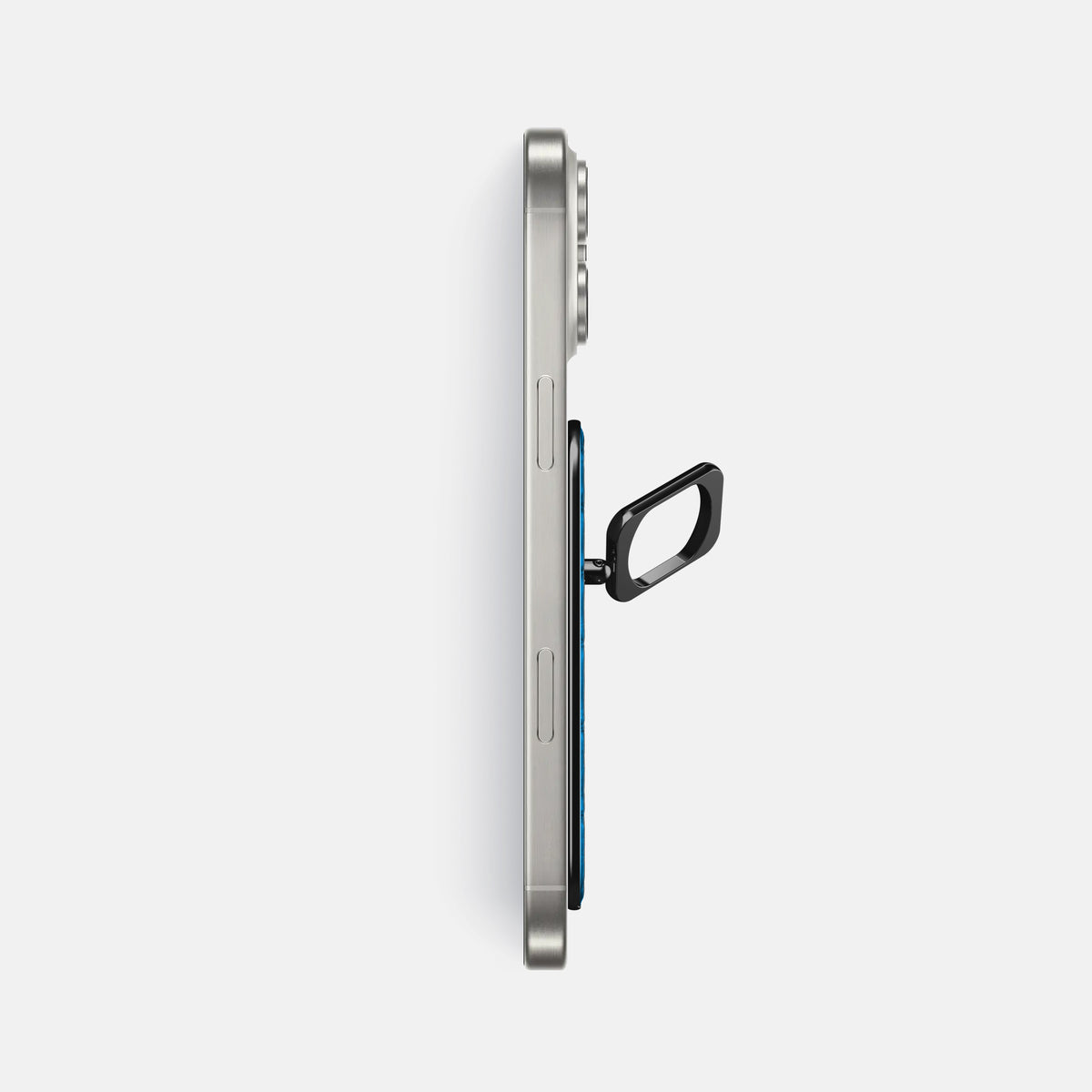 Blue-Lagoon iPhone 16 Pro Max Magsafe Ring Porosus Crocodile with Black Metal -3 | Blue-Lagoon-Black