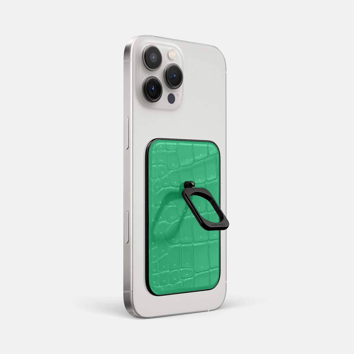 Cactus-Green iPhone 16 Pro Max Magsafe Ring Porosus Crocodile with Black Metal -1 | Cactus-Green-Black