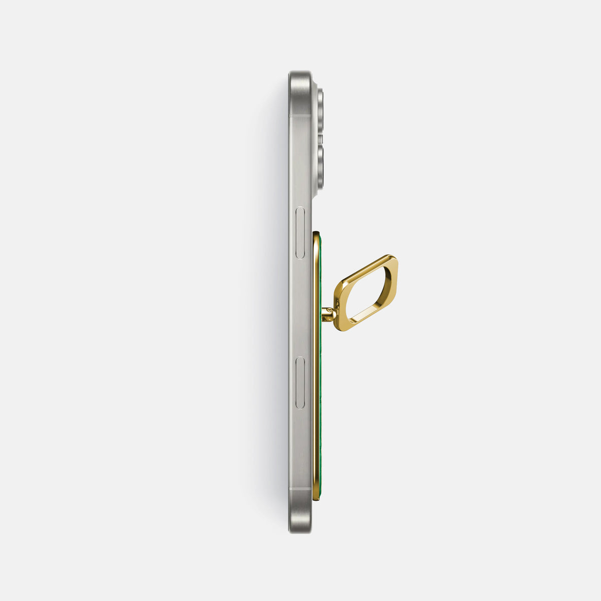 Cactus-Green iPhone 16 Pro Max Magsafe Ring Porosus Crocodile with Gold Metal -3 | Cactus-Green-Gold