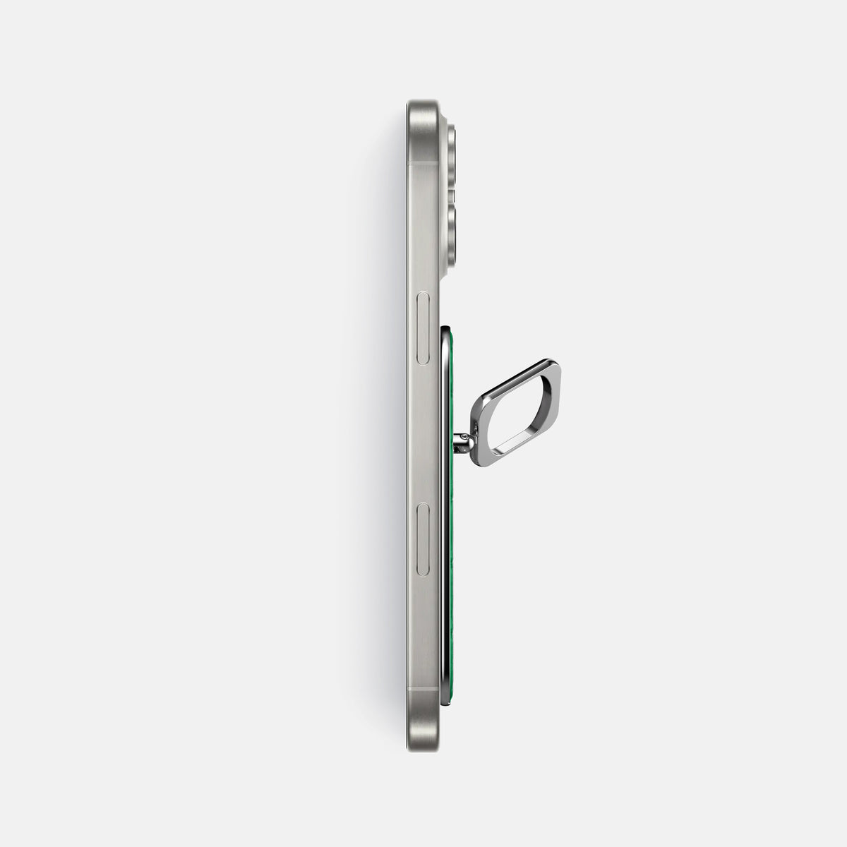 Cactus-Green iPhone 16 Pro Max Magsafe Ring Porosus Crocodile with Steel Metal -3 | Cactus-Green-Steel