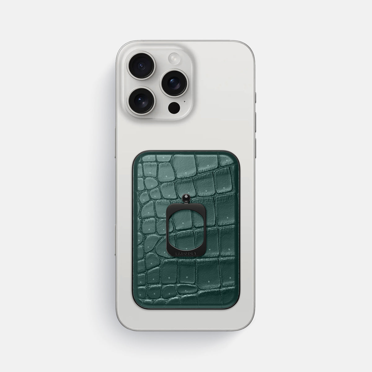Dark-Forest iPhone 16 Pro Max Magsafe Ring Porosus Crocodile with Black Metal -2 | Dark-Forest-Black