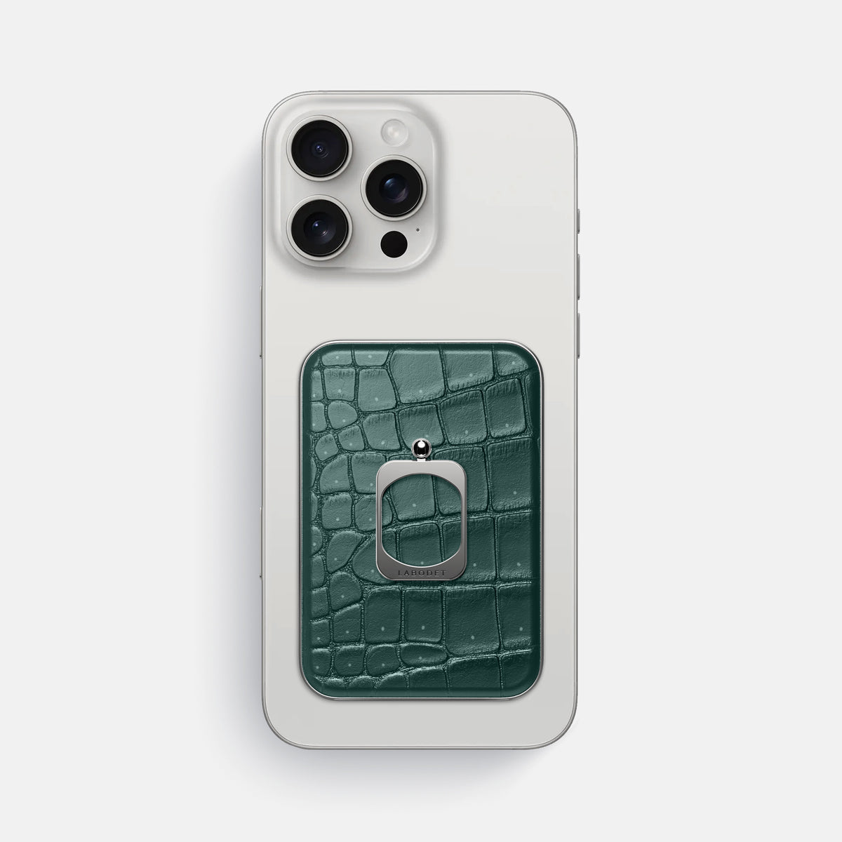 Dark-Forest iPhone 16 Pro Max Magsafe Ring Porosus Crocodile with Steel Metal -2 | Dark-Forest-Steel