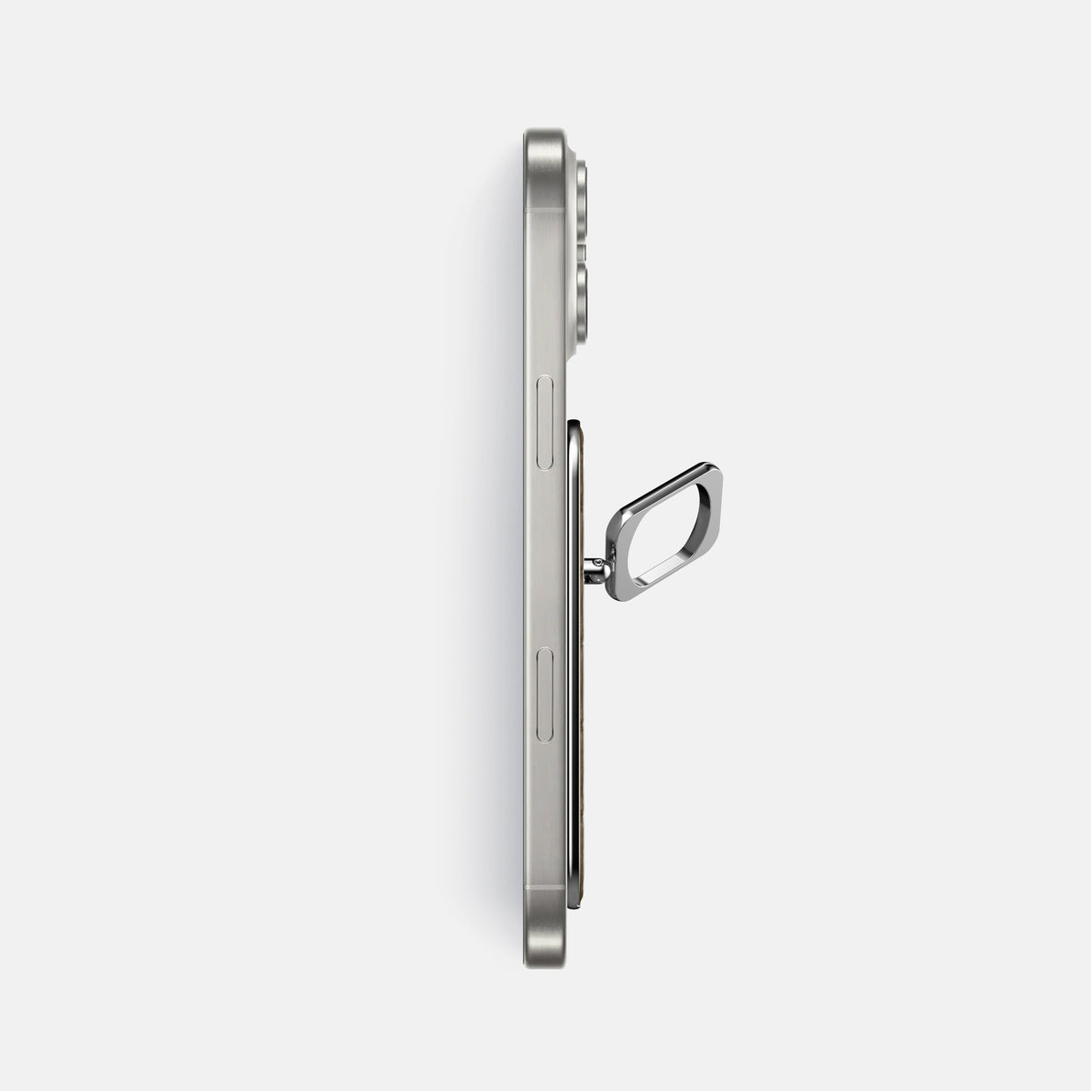 Kaki-Green iPhone 16 Pro Max Magsafe Ring Porosus Crocodile with Steel Metal -3 | Kaki-Green-Steel