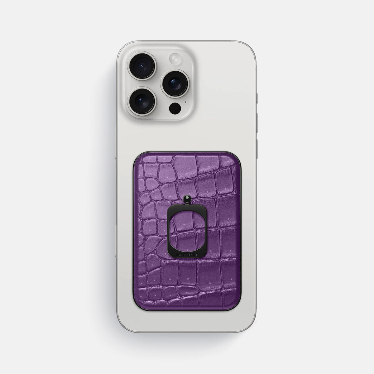 Purple iPhone 16 Pro Max Magsafe Ring Porosus Crocodile with Black Metal -2 | Purple-Black